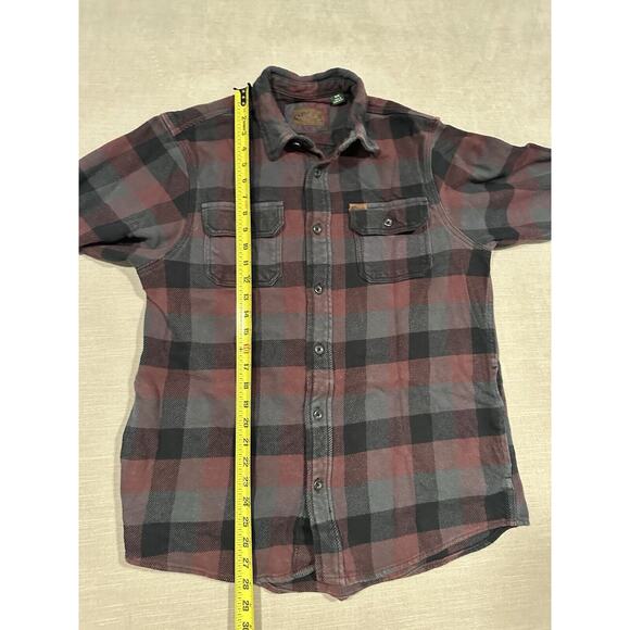 ORVIS Mens Heavy Cotton Flannel Button up Multicolor Plaid Medium Red Black Grey - Picture 6 of 9